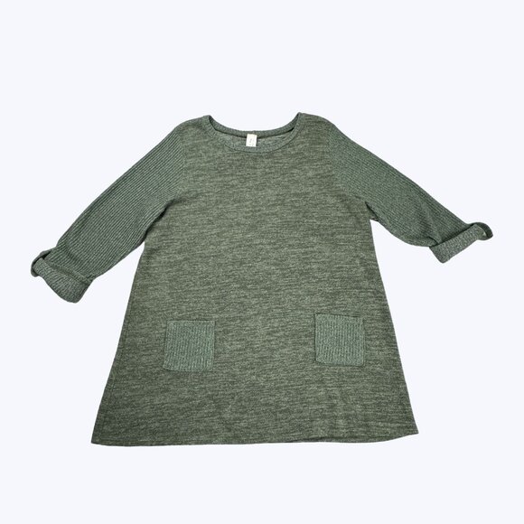 Now N Forever Pullover Blouse Size 1X Olive Green Super Soft - Picture 2 of 10
